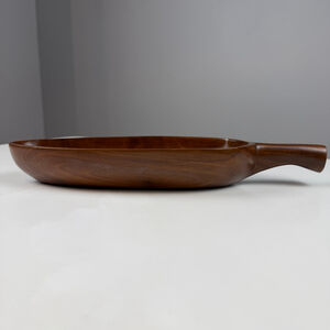 MCM Caribcraft Brown Wood Serveware leaf-like shape Mahogany Dish Bowl